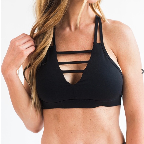 zyia black grid bra